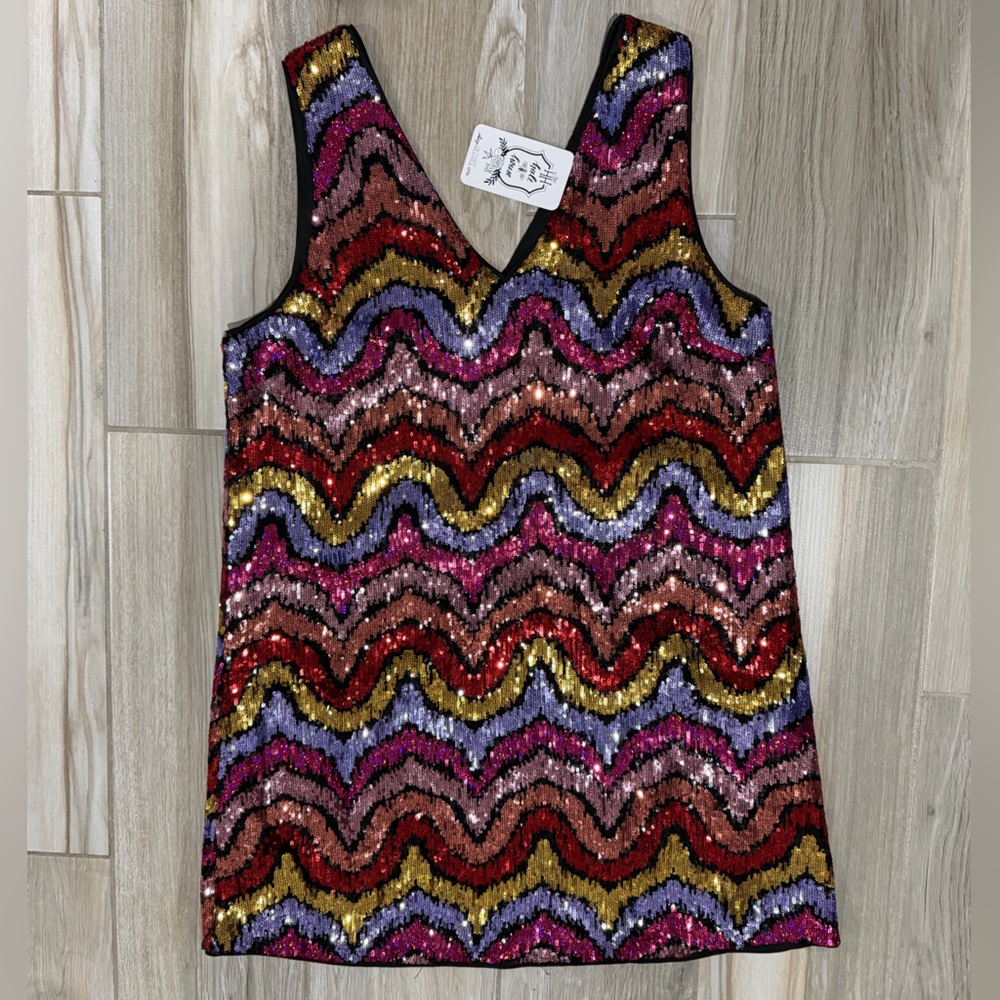 Hale House Large Multicolor Sequin Mini Dress NWT